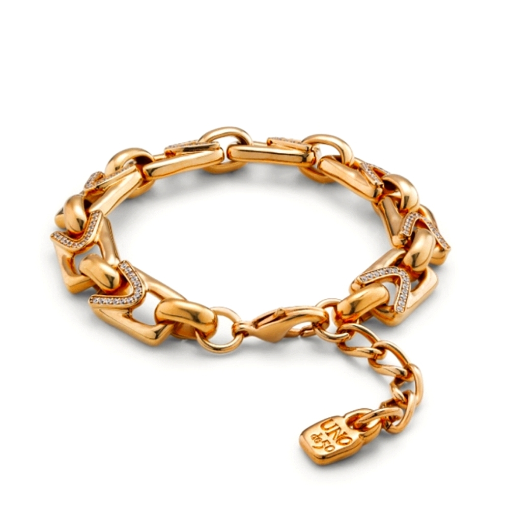 NWT 18K gold-plated bracelet with small links with topaz